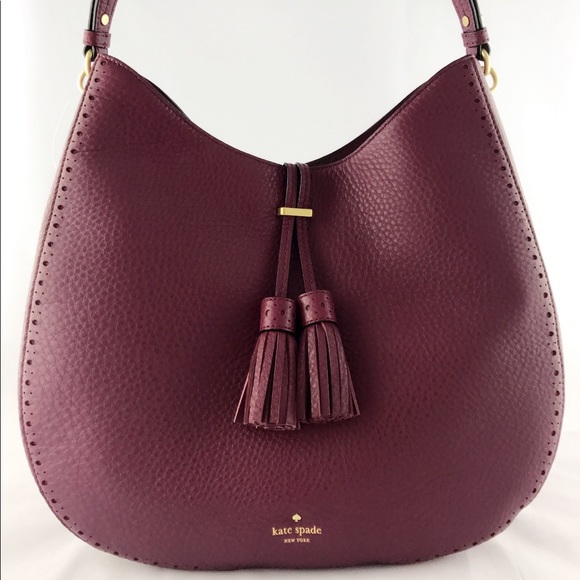 Kate Spade James Street Mason Large Hobo Merlot - Picture 2 of 8